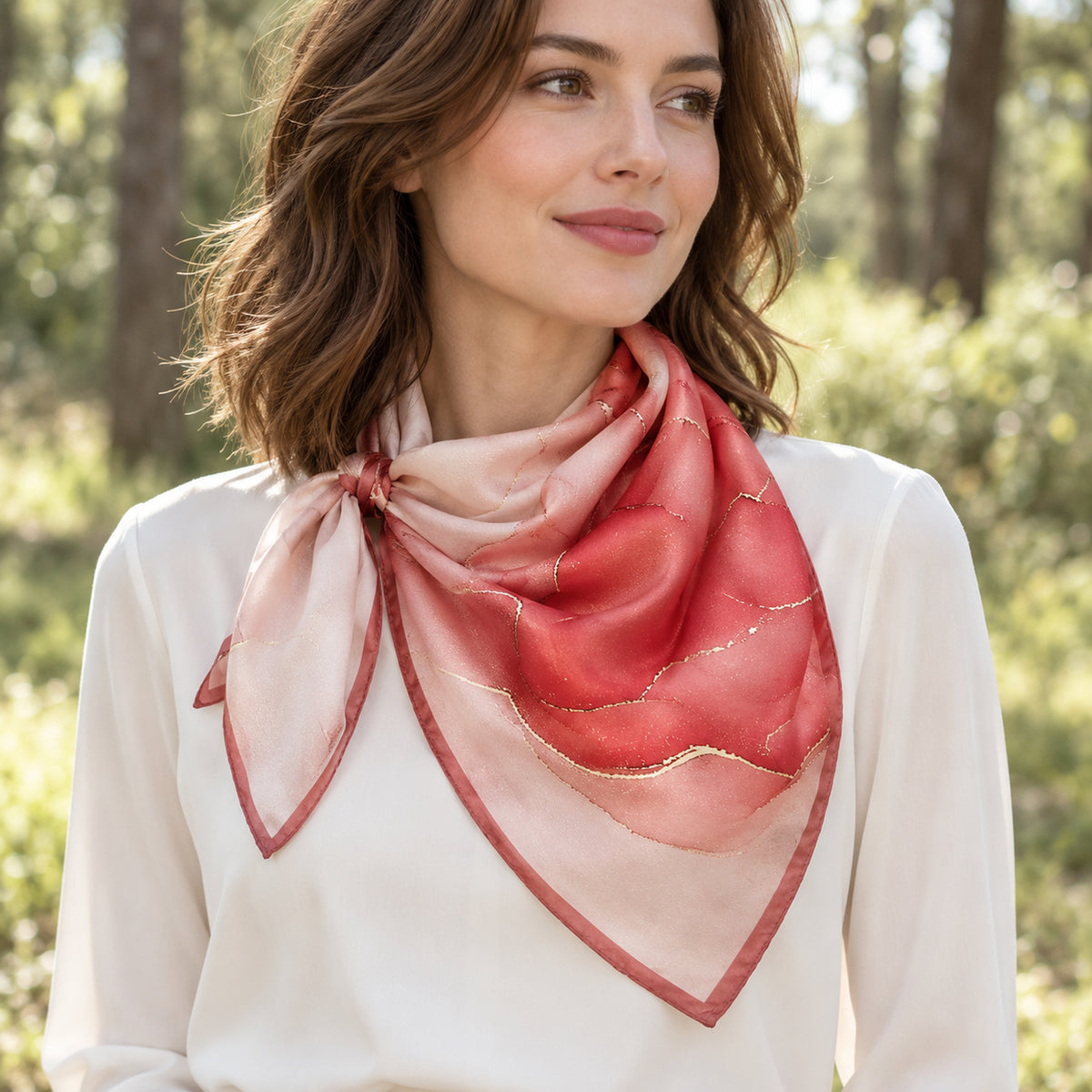 Coral Silk Scarf (Test)