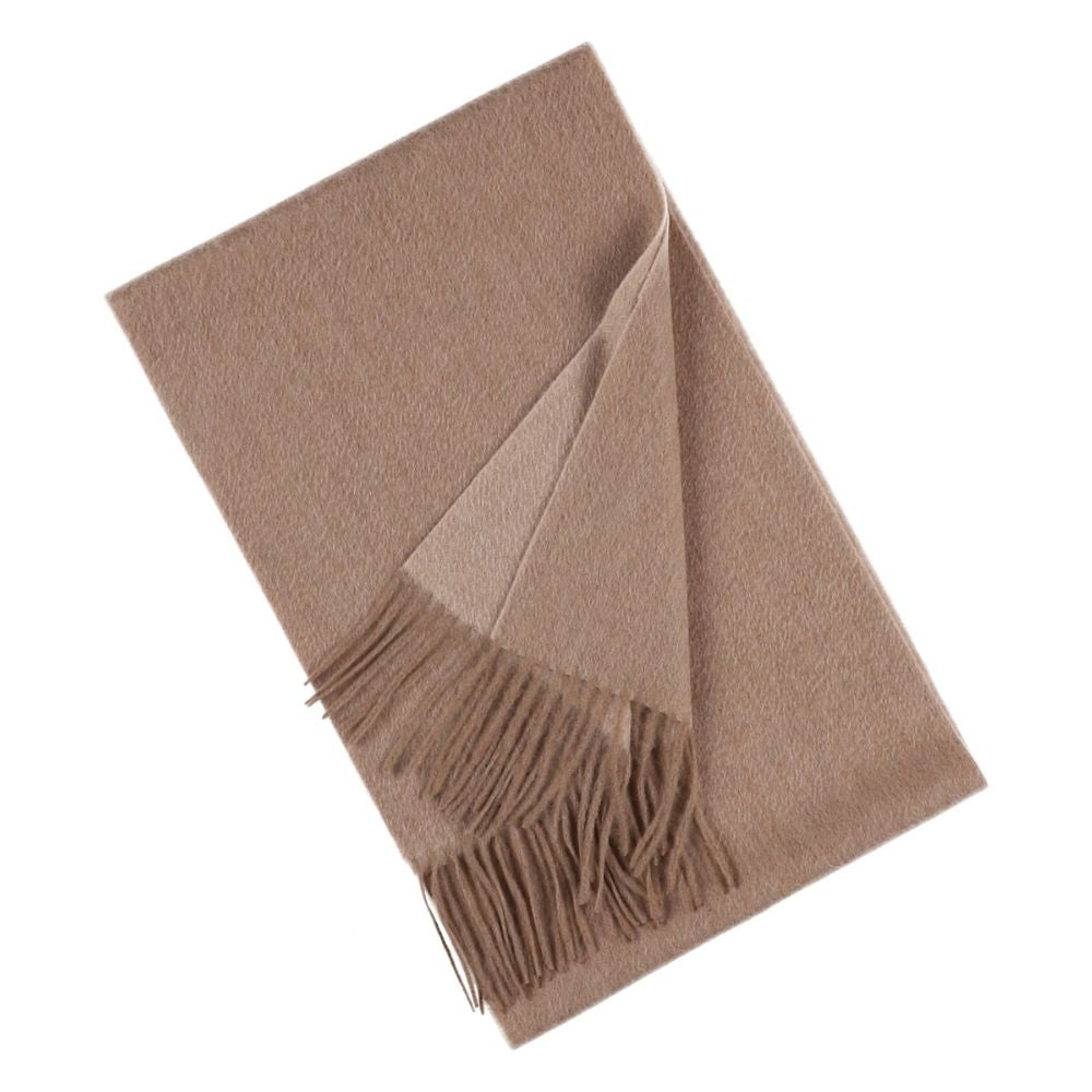 Beige plain cashmere scarf for women Paris (3)